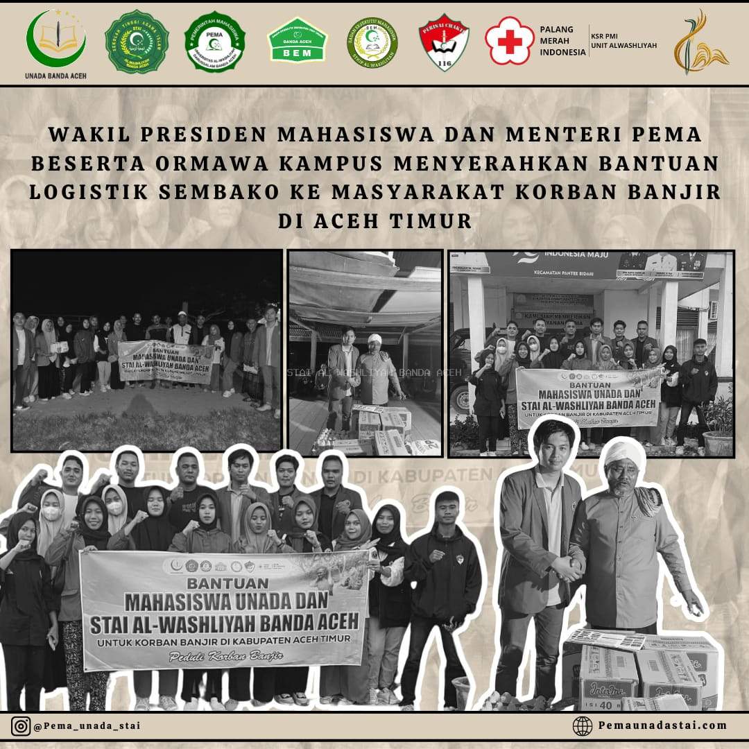 Mahasiswa STAI Al Washliyah Banda Aceh dan UNADA Menyerahkan Donasi untuk Korban Banjir di Kabupaten Aceh Timur